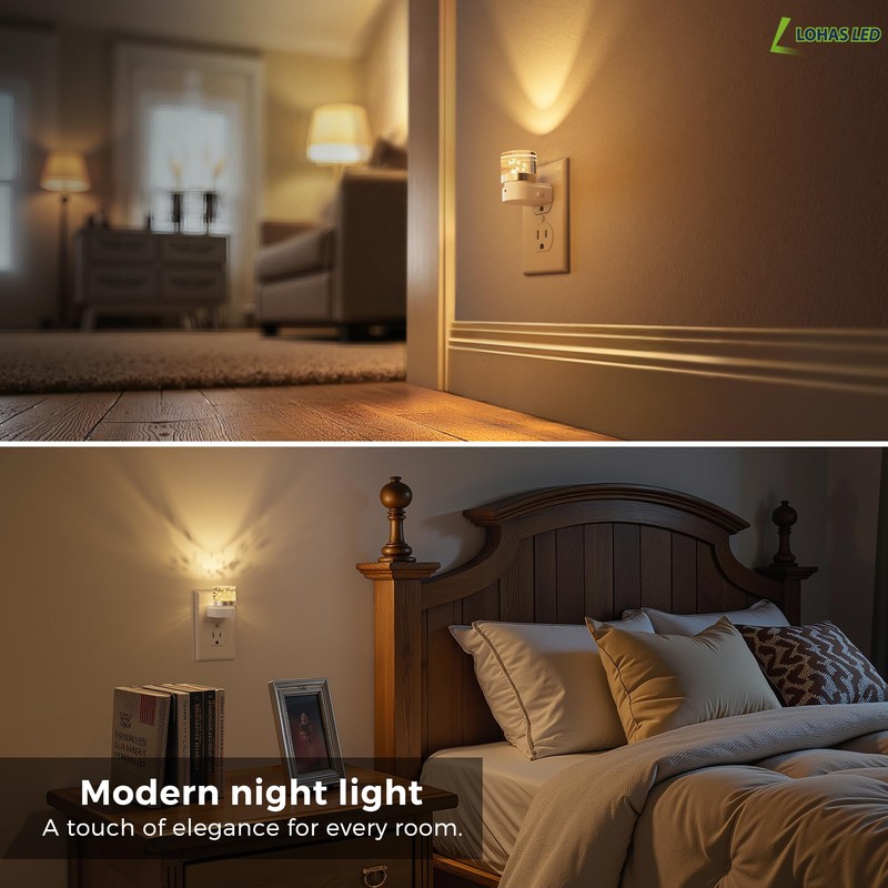 L LOHAS LED Night Lights Plug into Wall, 2 Pack