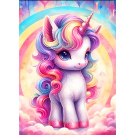 AIRDEA Unicorn Diamond Art Painting Kits for Adults Beginners,DIY Rainbow Diamond Art Kits for Adults,Peinture Diamant by Number Kits Fantasy Gem Painting Art 30x40 cm