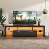 ZJMTOCYU Elegant LED TV Stand with Remote Control and Toughened