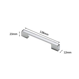 1 Pcs Zinc Alloy Bright Chrome Color Handle Modern Minimalist Pull Used for Drawers, Cabinets, Wardrobes, Doors or Windows(138mm x 12mm x 23mm)