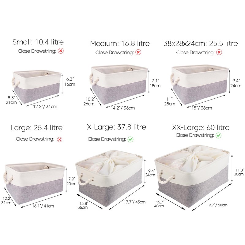 Mangata Fabric Storage Basket, Storage Box, Cupboard Basket Storage, Fabric
