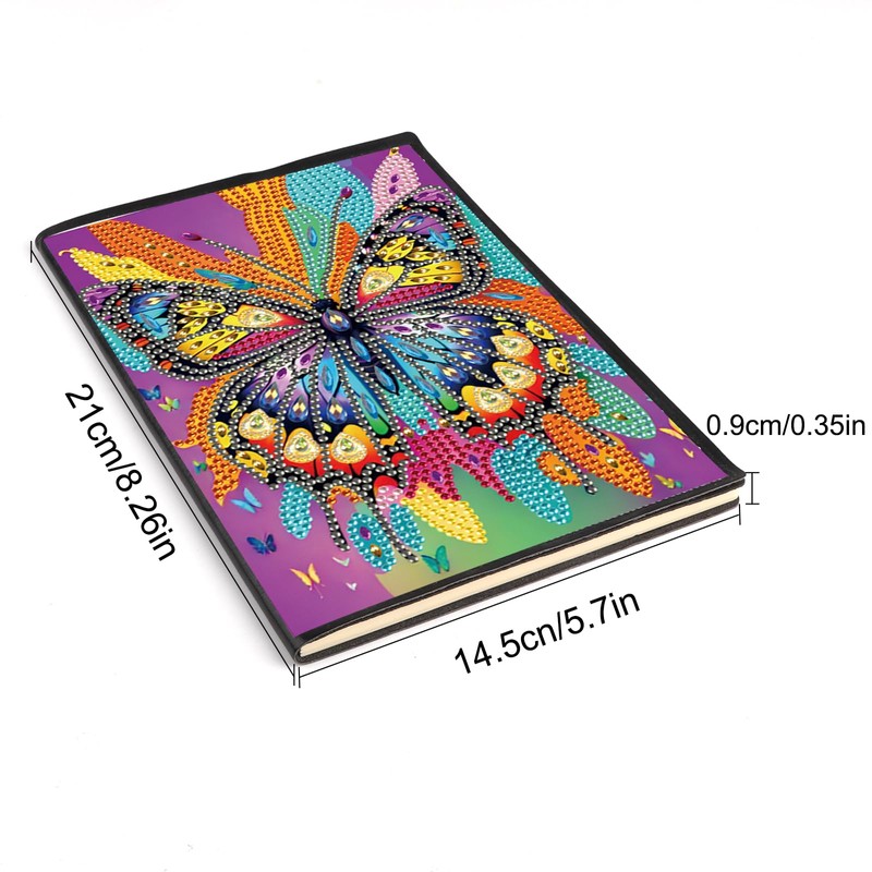 DCIDBEI 2 Pack Diamond Painting Notebook Butterfly A5 Blank Diamond