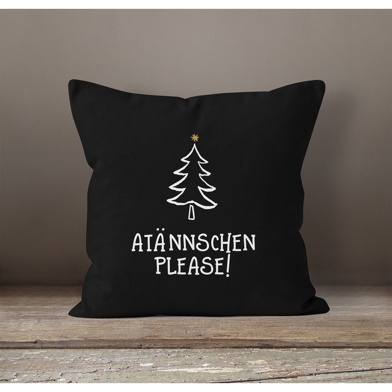 MoonWorks At?nnschen Please! Christmas Decorative Cushion Cover Gift Black Jumper