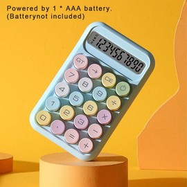 Circular Mechanical Desktop Calculator, 1 Count Battery Powered Calculator without Battery, Accounting Supplies for School Student Office:_Sky blue_one-size