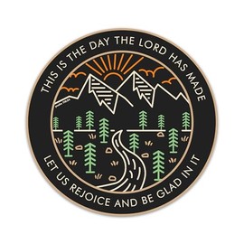 This is The Day The Lord Has Made Sticker, Vintage Christian Faith Based Sticker, Bible Verse Psalm 118:24 Scripture Vinyl Waterproof Stickers for Laptop Water Bottle Tumbler, Religious Jesus Sticker