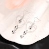 Women Girl Dangle Drop Big Heart Stud 925 Sterling Silver