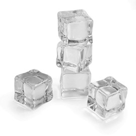 GOODCHANCEUK 25pcs Artificial Ice Cubes 2.5x2.5cm Clear Square Crystal Acrylic Ice Bar Ware Display Photography Decoration