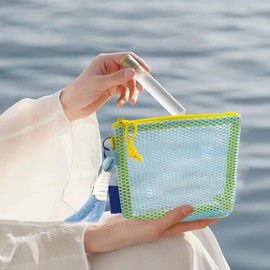 Makeup Bag - Mesh Toiletry Bag,Aesthetic Clear Cosmetic Net Pocket Lightweight for Daily Toiletry Car Gym Honeymoon Vacation Hiking Dorm Hotel