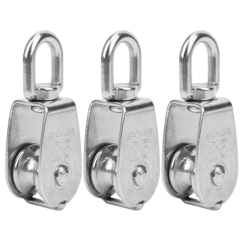 25mm 304 Stainless Steel Heavy Duty Single Wheel Pulley Rigging
