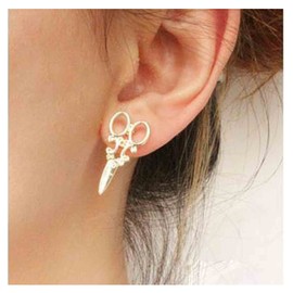 Allereyae Vintage Punk Scissors Stud Earrings Gold Scissors Earrings Scissors Seamstress Earrings Scissors Hairdresser Earrings Jewelry for Women and Girls
