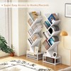 EasyCom Tree Bookshelf Metal Base, 7 Tier Bookcase Storage, Floor