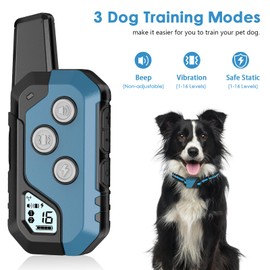 Shock Collar for Dogs, IP67 Waterproof Dog Training Collar with Remote, 3 Training Modes with Beep, Vibration, and Safe Static, Rechargeable E Collar for Large Medium