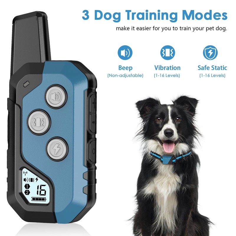 Shock Collar for Dogs, IP67 Waterproof Dog Training Collar with