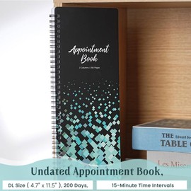 Undated 2-Column Appointment Book - 15 Minute Appointment Slots 6am-9pm for Salon, Business & Personal Time Management