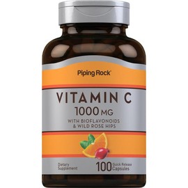 Piping Rock Vitamin C 1000 mg with Bioflavonoids & Rose Hips, 100 Quick Release Capsules Healthcare Collagen Colagen Bathroom