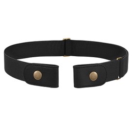 SANSTHS Belt without Buckle Women Men Elastic Stretch Adjustable Invisible Belt Elastic (1 PC B-Black, L: For Waist Circumference 112-155 cm)