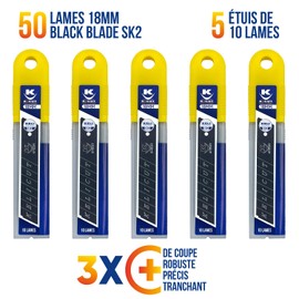 Black Blade SK2 Snap-off Blades Set 3 Times Longer Life Laser Engraving Boxes with 10 Blades (18 mm)