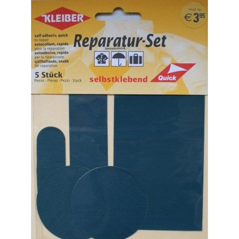 Kleiber 5-er Set Selbstklebende Ausbesserungsflicken für Bekleidung aus Nylon, rot