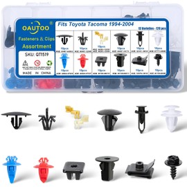 OAUTOO 120pcs fits Toyota Tacoma 1994-2004 Body Interior and Exterior Retainer Fastener Clip Assortment Bumper Cover Grille Hood Retainer, Fender Molding & Door Trim Panel Clips