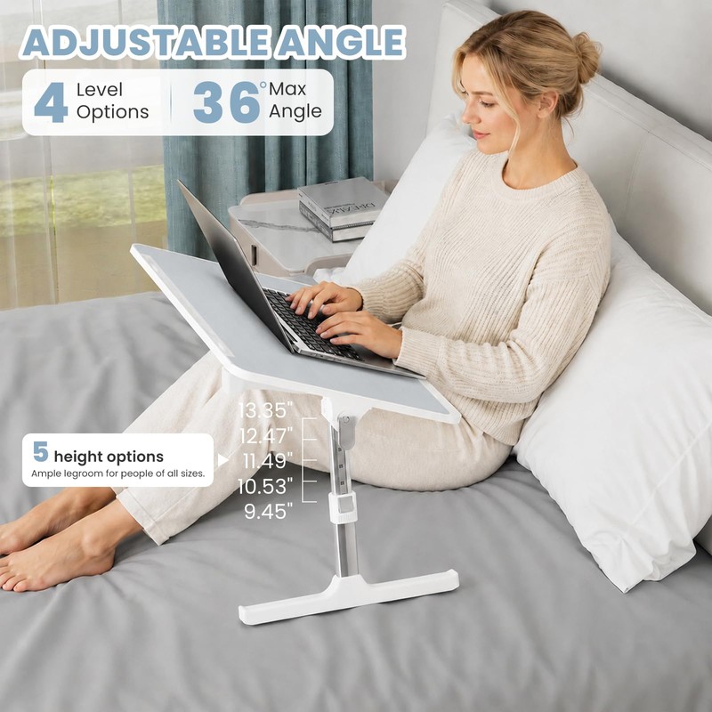 Adjustable Lap Desk, Foldable Laptop Desk for Bed, X-Large Lap