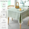 IBEQUEM Cotton Linen Table Cloth, Rectangular Stitching Tassel Tablecloth, Wrinkle