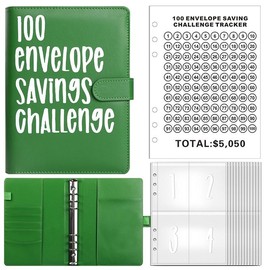 100 Envelopes Money Saving Challenge, Money Saving Planner Cash Envelope Budget Binder to Save $5,050, Easy and Fun Way for Budgeting Planner:_Rose red 