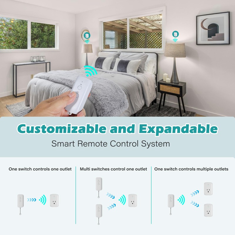 80 Ft Remote Control Outlet Plug On/Off Switch Kit, No