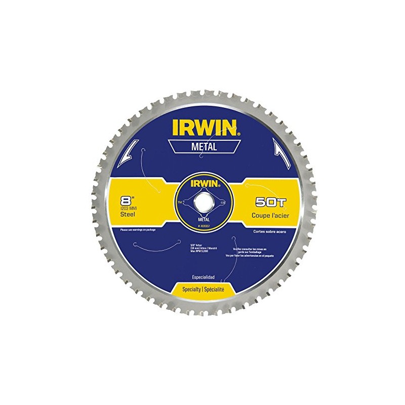Irwin Tools IRWIN 8-Inch Circular Saw Blade, Metal-Cutting, 50-Tooth (4935557)