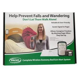Wireless Economy Quiet Fall Alert with 10in x 30in Bed Pad and Caregiver Pager in Retail Packaging