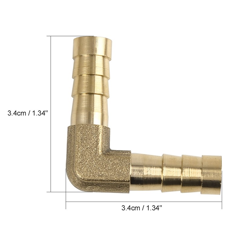 X AUTOHAUX 8mm Brass Barb Elbow 90 Degree Male Fitting