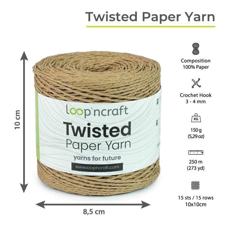 Loopncraft Twisted Paper Yarn Light Beige