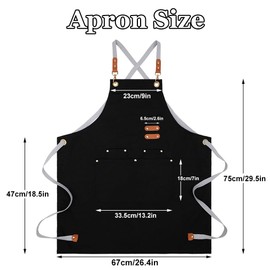 ruitao Kitchen Apron for Women, Unisex Adjustable Cooking Apron with 4 Pockets, Canvas Waterproof Apron for Home Kitchen, Restaurant, Coffee House, Cooking Baking Artist Painting, Cross Back