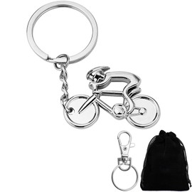 GENSMILE Bicycle Keychain Gift for Men and Women - Mountain Bike Keychain for Cyclists, Road Bike Keychain Decoration, Creative Gifts for Cycling Enthusiasts, Silvery