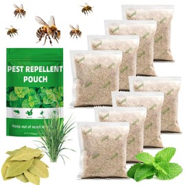8 Pack Peppermint Wasp Repellent Pouches, Natural Bee Repellent Keep Carpenter Bee & Yellow Jackets Out from Outdoor Yard Garden House, Long-Lasting Protection, Safe for Dogs and Children