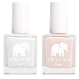 ella+mila Professional Nail Polish Set - Quick Dry Nail Polish - Long-Lasting & Chip Resistant Nail Polish Kit (Love Collection - French Manicure 2 Pack - 0.45 fl oz each)