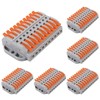 6PCS Compact Lever Wire Connectors 10 Into 10 Out Splicing