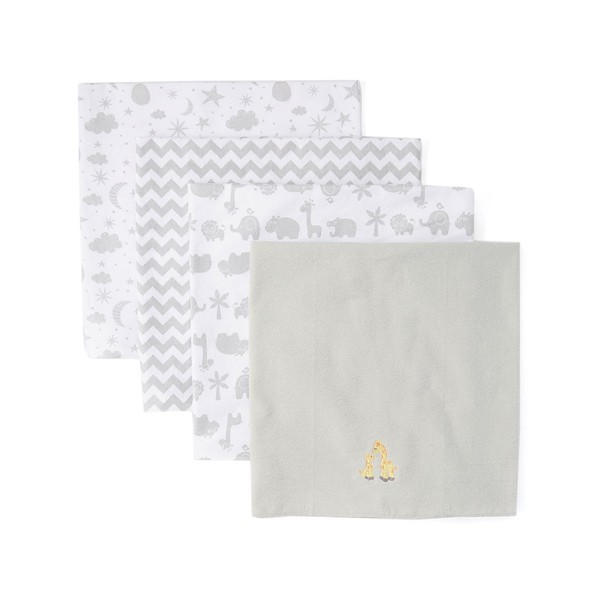 Spasilk Receiving Baby Blanket, 100% Cotton Flannel Blanket, Pack of