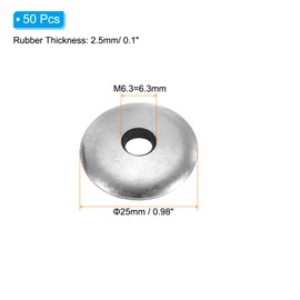 PATIKIL 1/4"x1" EPDM Bonded Sealing Washers, 50 Pieces Galvanized Neoprene Rubber Backed Screw Gasket for Industrial Home Machinery Ships Roof (#14x1/4")