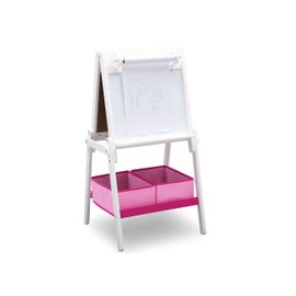 Delta Children MySize Kids Double-Sided Storage Easel -Ideal for Arts & Crafts, Drawing, Homeschooling and More, Bianca White