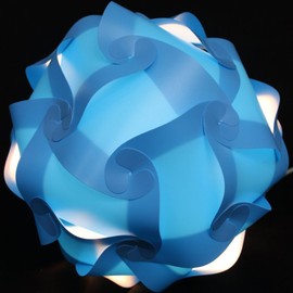 Lightingsky Ceiling Pendant DIY IQ Jigsaw Puzzle Lamp Shade Kit with 40 Inch Hanging Cord (Blue,Medium-30cm)