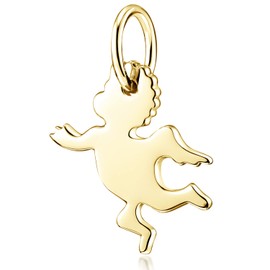 MATERIA by Matthias Wagner Angel Pendant 925 Silver Women's Necklace Pendant Gold Plated, Silver