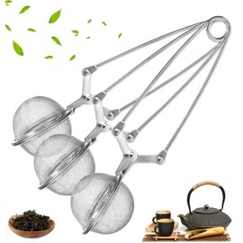 Set of 3 Tea Tongs Made of Stainless Steel, Fine Mesh Sieve Tongs, Tea Infuser in Ball Shape, Tea Infuser Diameter 4.5 cm, Tea Strainer for Tea Lovers, for Tea, Spices, Optimal Tea Enjoyment