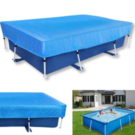 118x79 Rectangle Pool Cover 10 ft x 6 ft Regular Frame Swimming 9 x 6 Pool Cover 118 X 79inch Rectangular Swimming Pool Cover Rainproof Dust Cover PE Blue Dustproof for Above Ground Pool