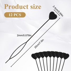 12Pcs Topsy Tail Hair Tool, Quick Beader for Braiding Beads on Braids Loop Threader and Braider for Women Female Hair Loop Styling Flip Tool for Bead Loading and Hairstyle Gift for Friends（Black）
