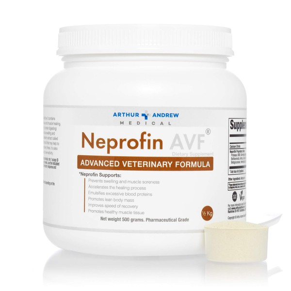 Arthur Andrew Medical, Neprofin AVF, Advanced Veterinary Formula, Large Animal Support for Speedy Recovery and Pain-Free Movement, Vegan, Non-GMO, 0.5kg Tub