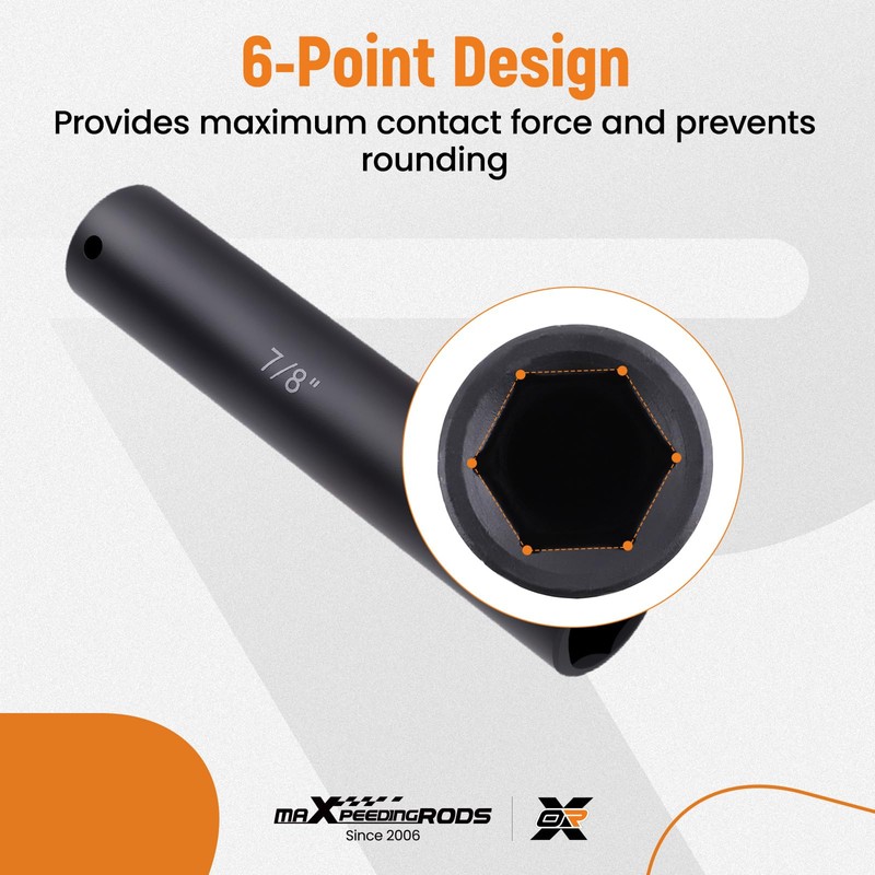 maXpeedingrods 1/2 Inch Drive Extended Length Impact Socket Set, 6Pcs
