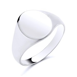 925 Sterling Silver Oval Signet Ring size K L M N O P Q R S - MEN'S or LADIES (L)