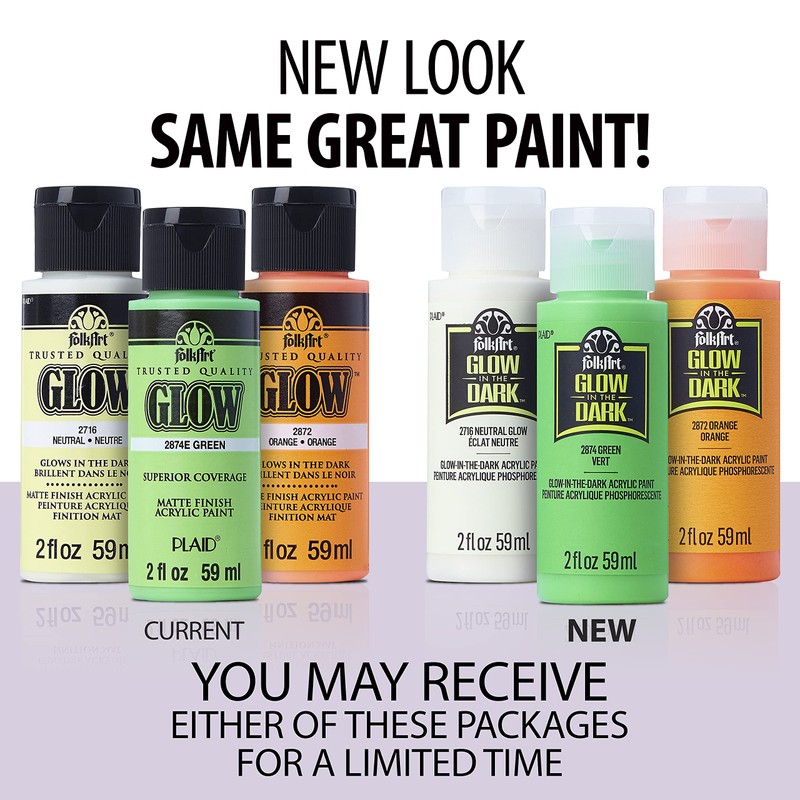 FolkArt Glow in the Dark Acrylic Paint (2 Ounce), Matte