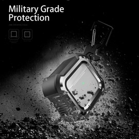 Dexnor Compatible with Airpods 3 Case(2021) Clear Hard PC & Silicone Protective Cover [LED Visible] [Supports Wireless Charging] 360 Full Body Skin for AirPods 3rd Generation Case (Black)