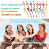 24 Packs Bulk Heart Shape Reusable Plastic Straws, Drink Straws